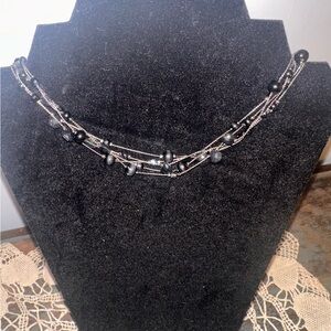 Elegant Black Beaded Necklace